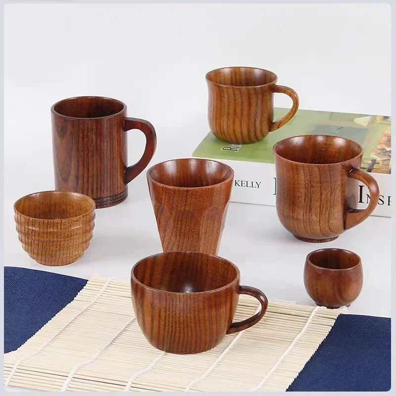 Natural Wooden Big Belly Cups Japan Style