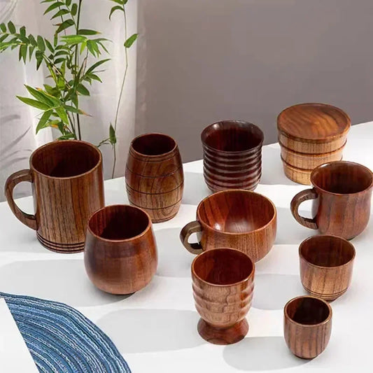 Natural Wooden Big Belly Cups Japan Style