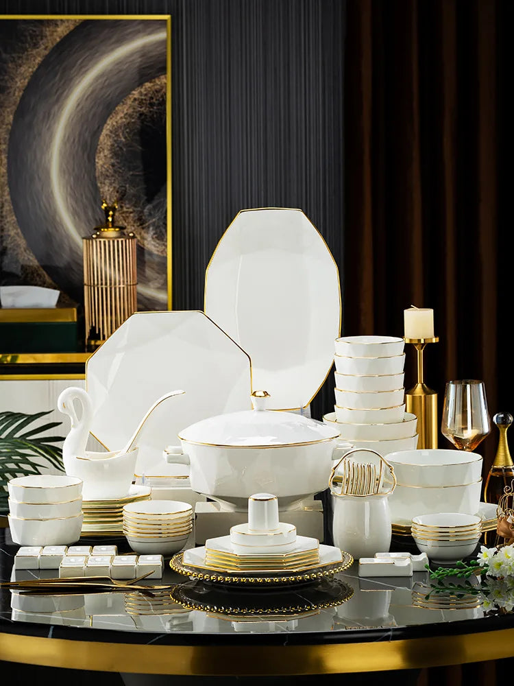 luxury home bowl and plate bone tableware