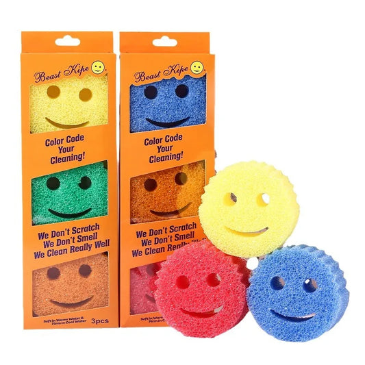 8pcs Creative Happy Face Magic Cleaning Brush