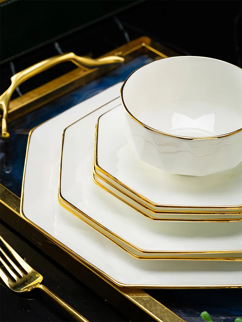 luxury home bowl and plate bone tableware