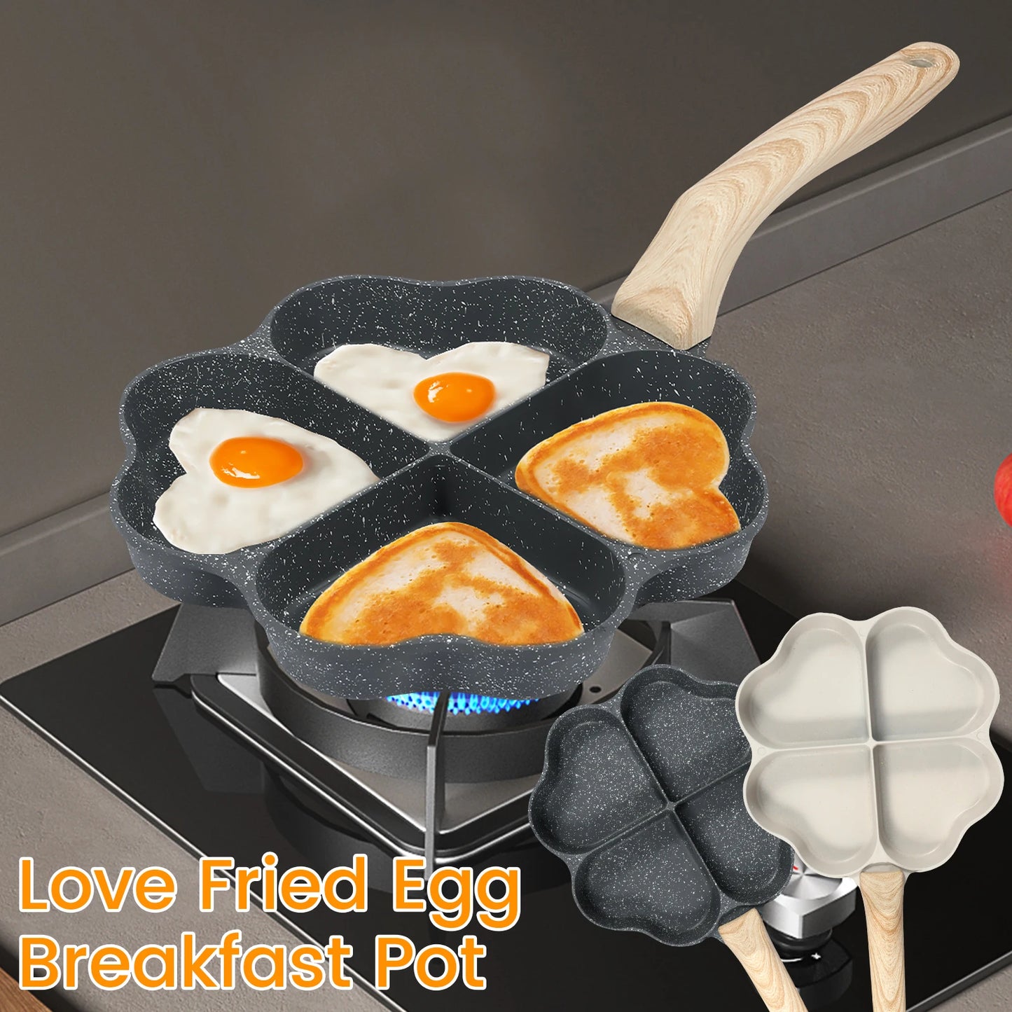 Egg Frying Pan 4-Cup Heart Omelette