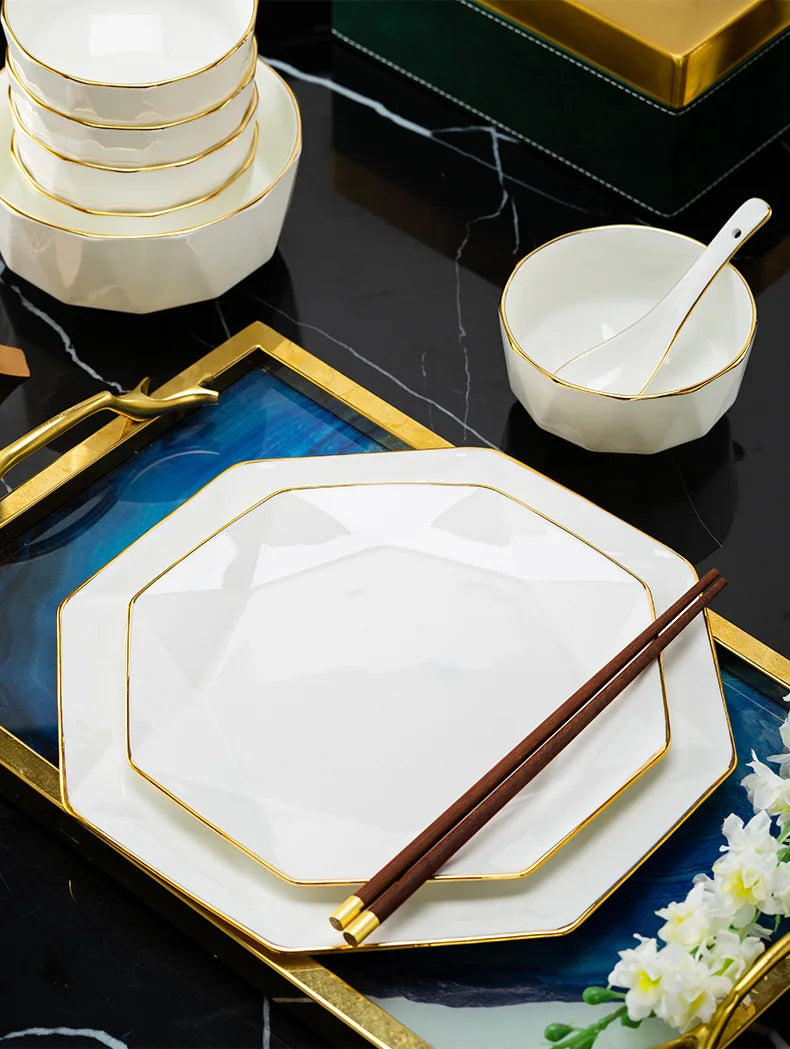 luxury home bowl and plate bone tableware