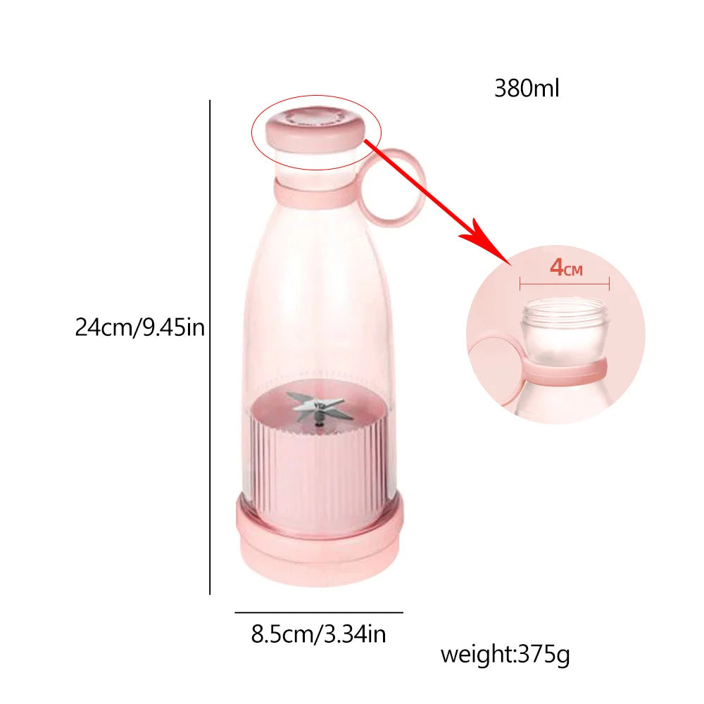 Portable Juice Bottle Mini Fast Electric Blender Smoothie Ice Maker