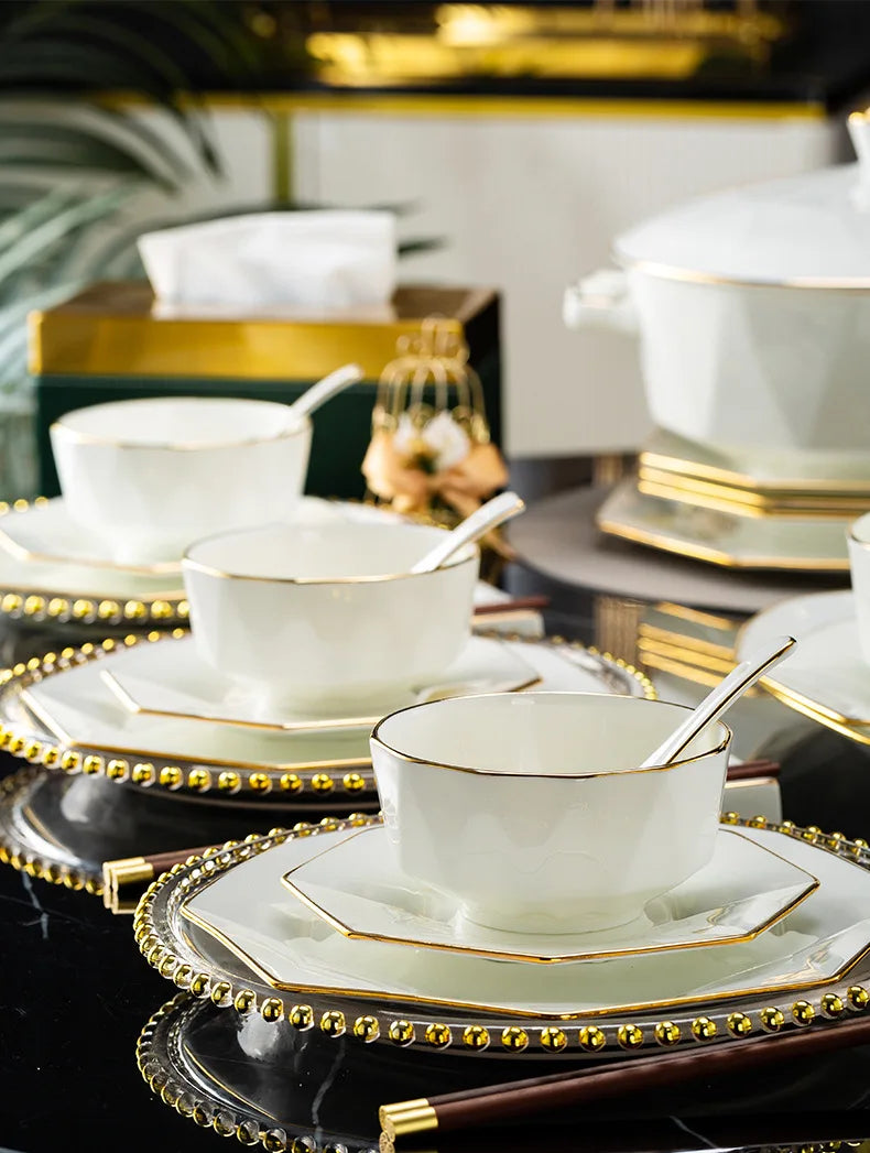 luxury home bowl and plate bone tableware